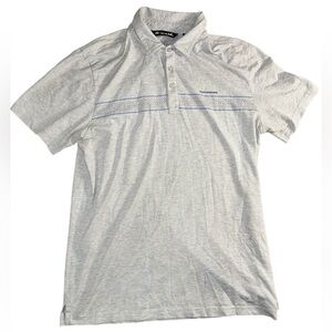 TRAVIS MATHEW Local Time Golf Polo Shirt Men’s Size Large Light Gray Preppy